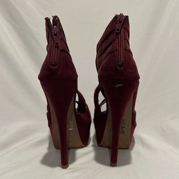 Forever 21 Burgundy Strappy Heels - Picture 6 of 7